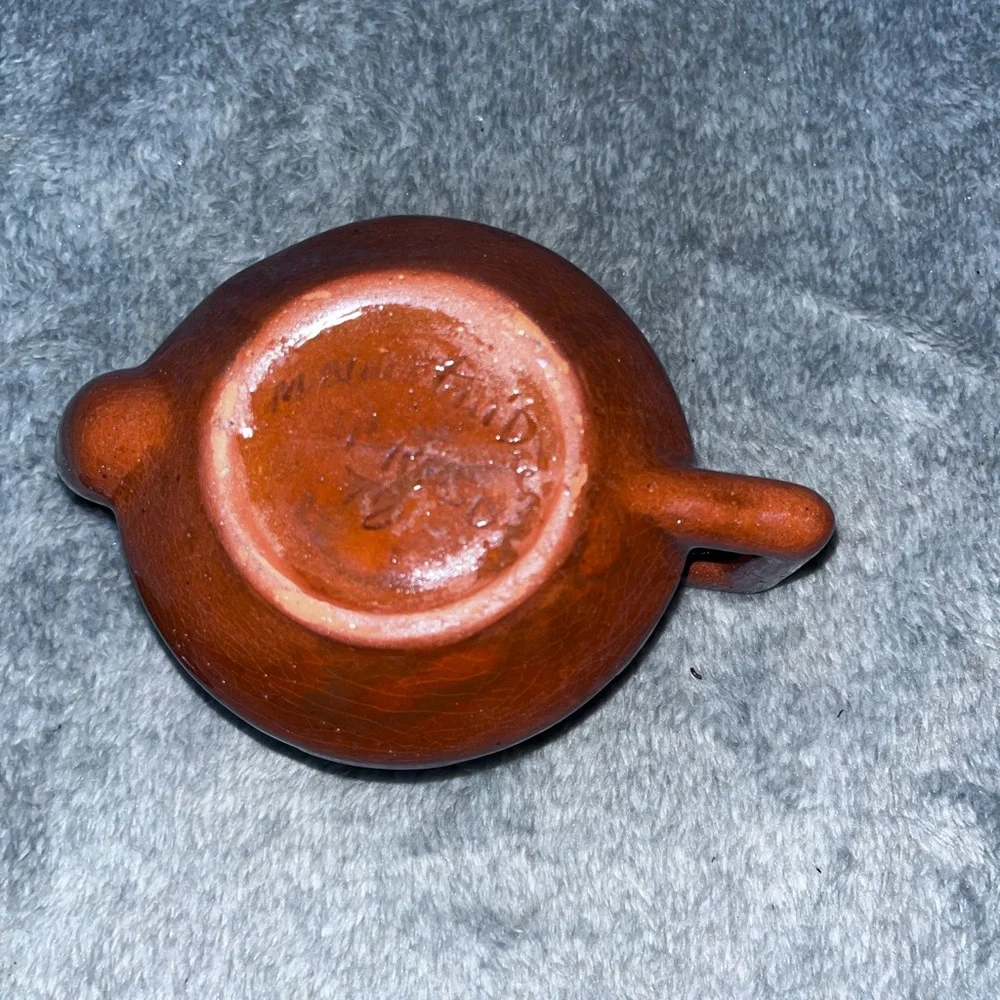 Brown Pottery Tea Pot, With Design